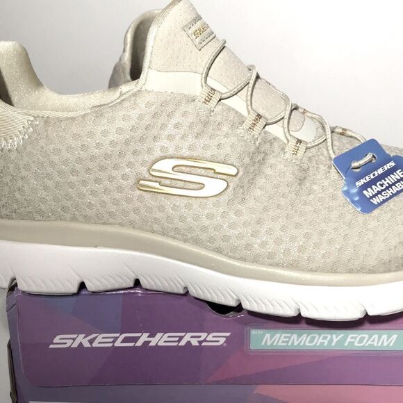 Skechers Summits Glowing Iris Washable Mesh Bungee Wide Width Sneakers - Picture 9 of 9